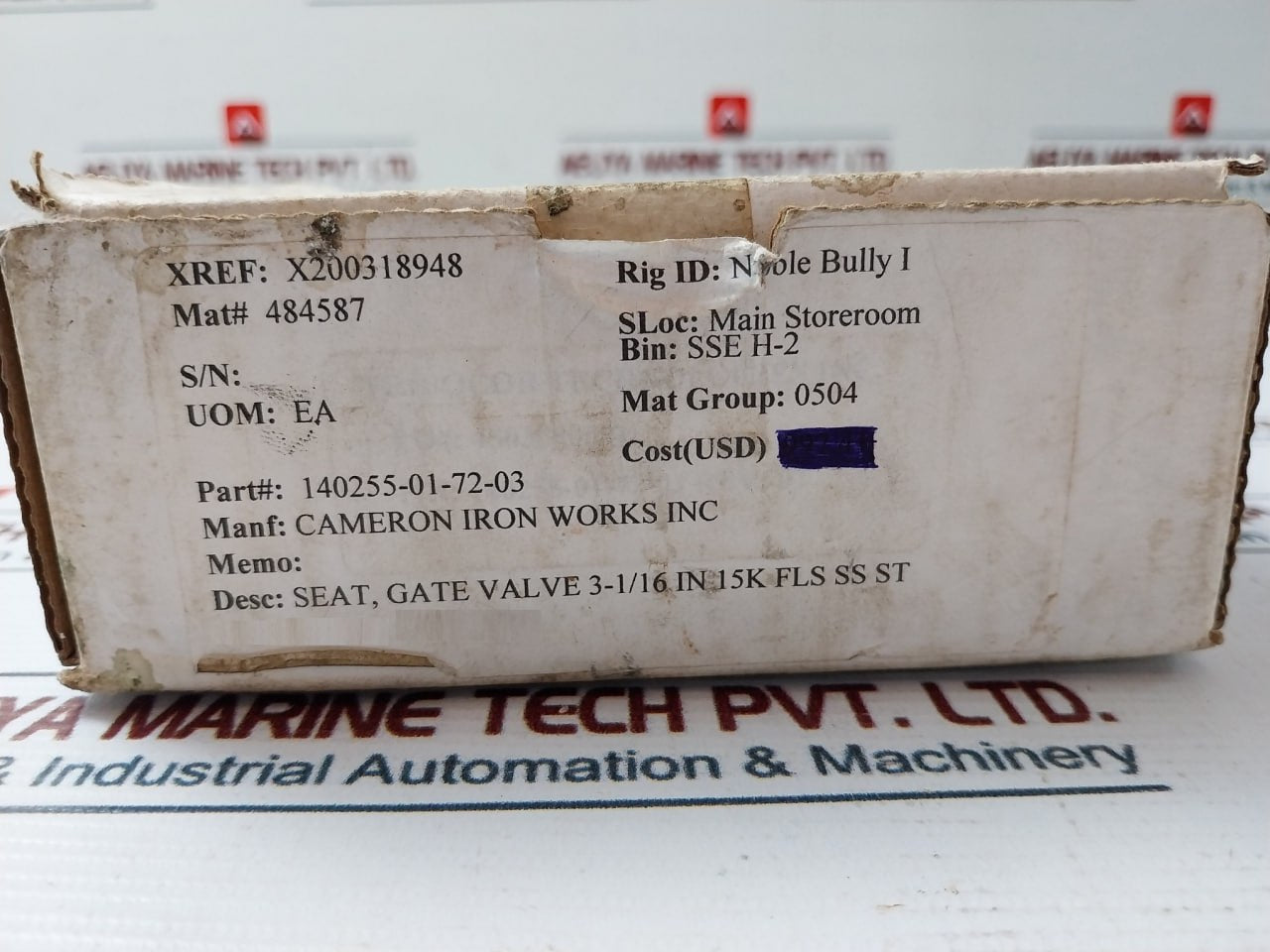 Cameron 140255-01-72-03 Gate Valve Seat Rev 02 X200318948