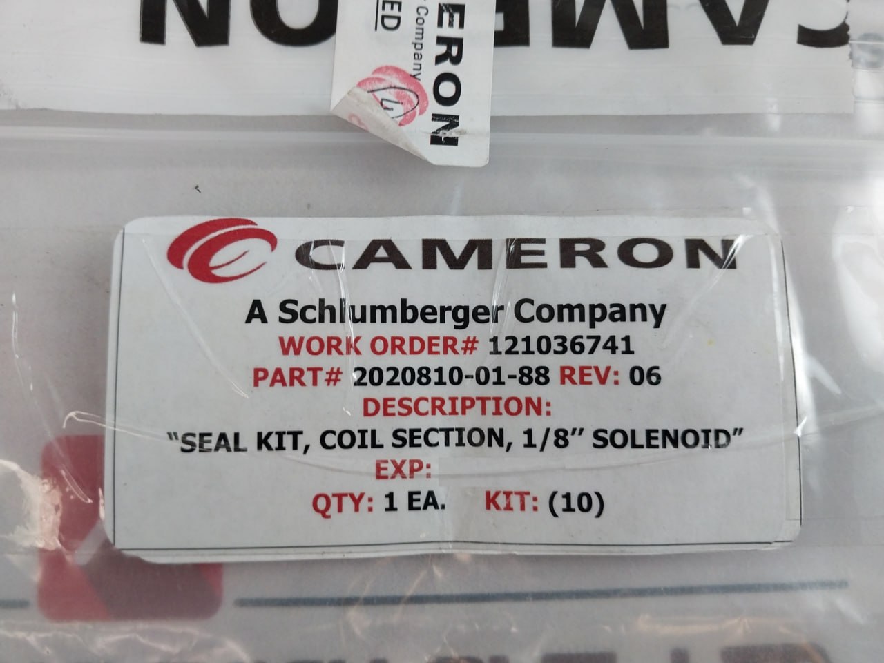 Cameron 2020810-01-99 Coil Section Seal Repair Kit With Solenoid Valve
