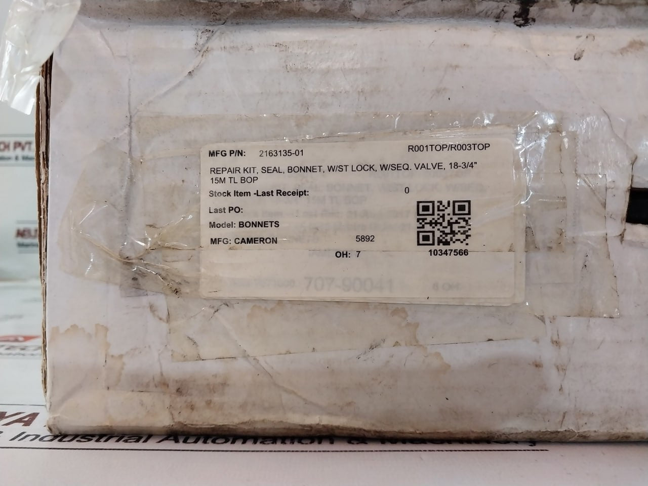 Cameron 2163135-01 Bonnets Seal Repair Kit C143-644356-02 Rev 02