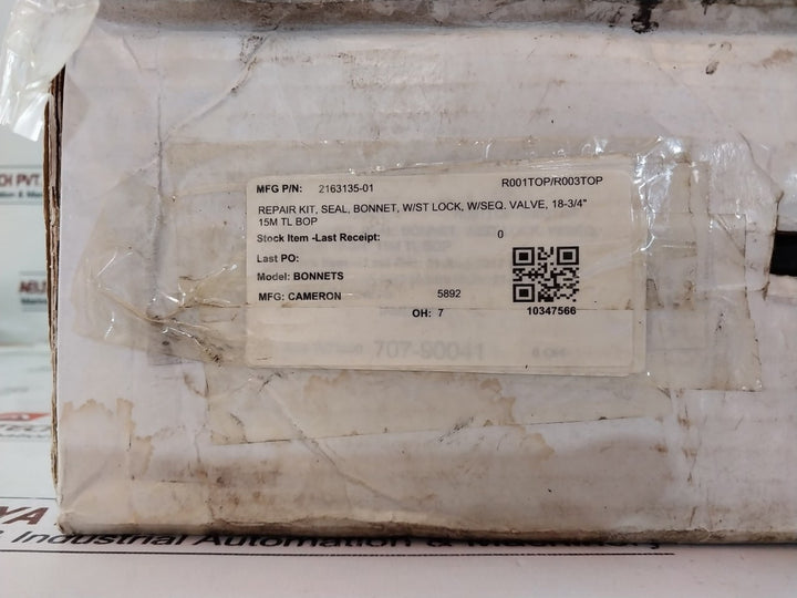 Cameron 2163135-01 Bonnets Seal Repair Kit C143-644356-02 Rev 02