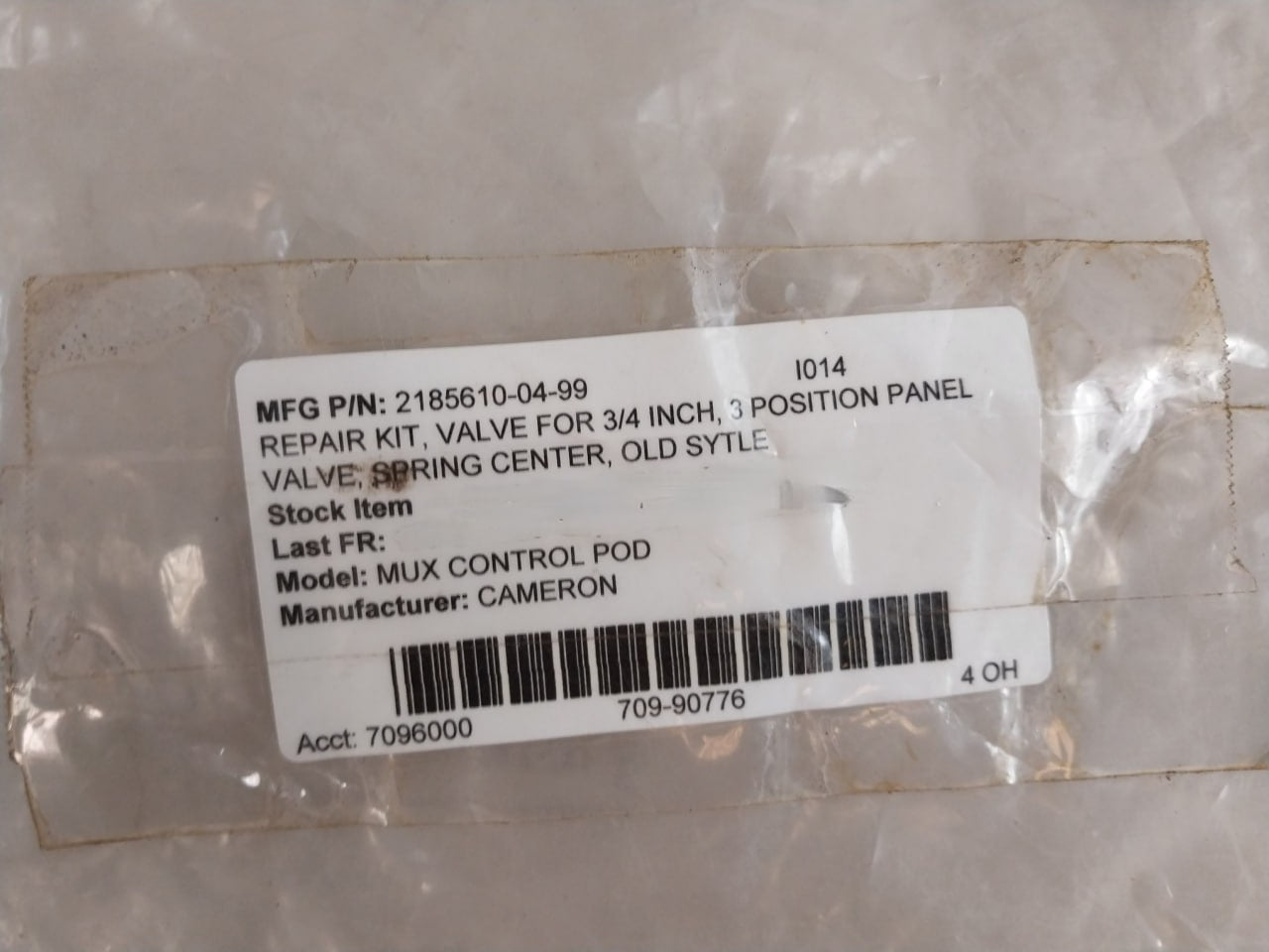 Cameron 2185610-02-99 O-ring Valve Repair Kit 2185018-00-08