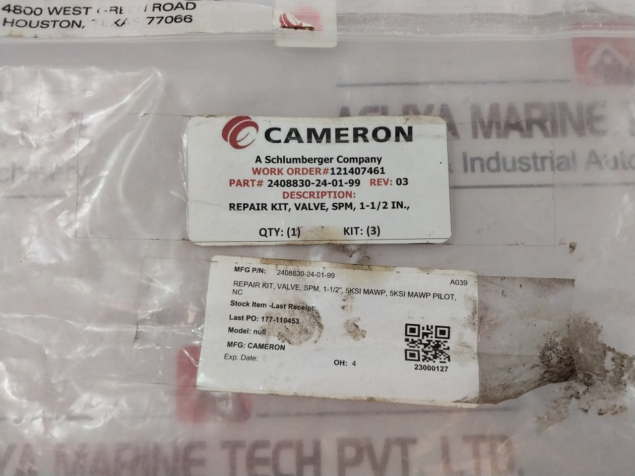 Cameron 2408830-24-01-99 Valve Repair Kit 2408831-01