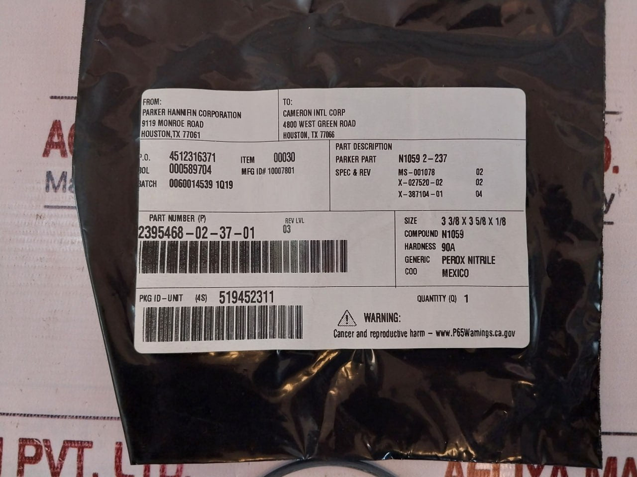 Cameron 2408830-24-01-99 Valve Repair Kit 2408831-01
