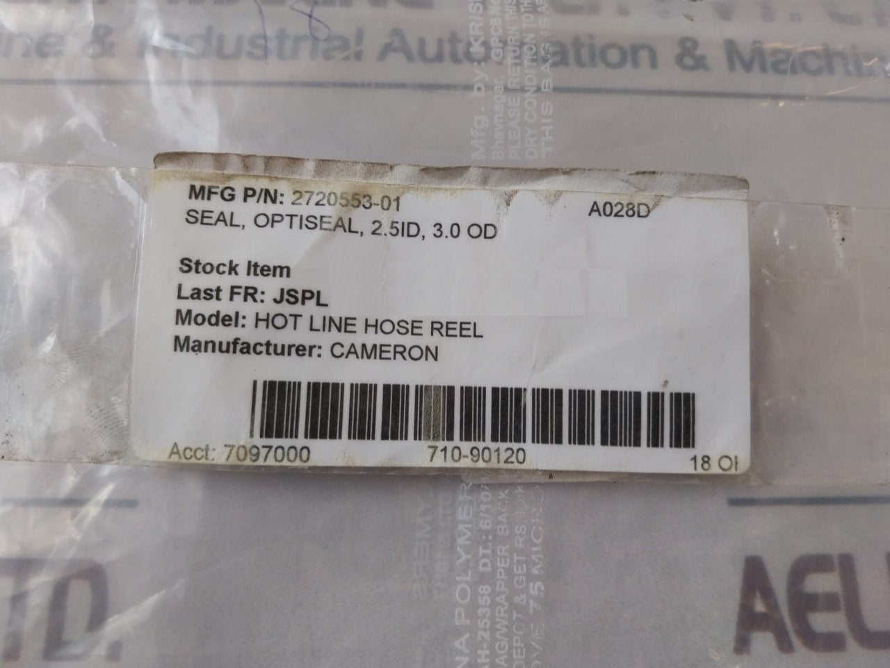 Cameron 2720553-01 Seal Ring