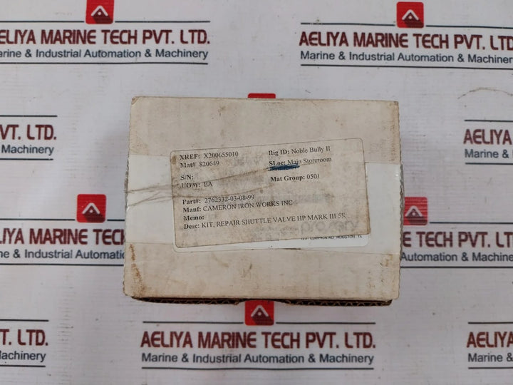Cameron 2762332-03-08-99 Shuttle O-ring Valve Repair Kit Hp Mark Iii 5K