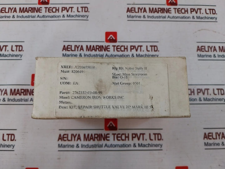 Cameron 2762332-03-08-99 Shuttle O-ring Valve Repair Kit Hp Mark Iii 5K