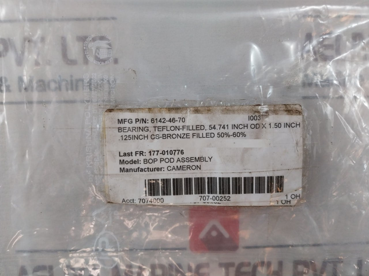 Cameron 6142-46-70 Teflon-filled Bearing