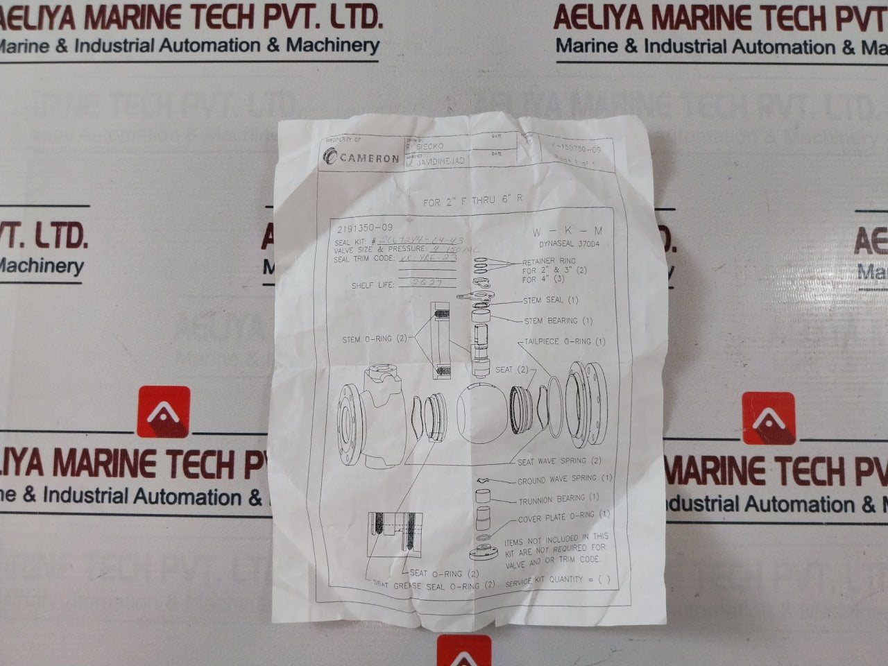 Cameron Wkm20672440443 Stem Bearing Seal Cover Plate O-ring Service Kit