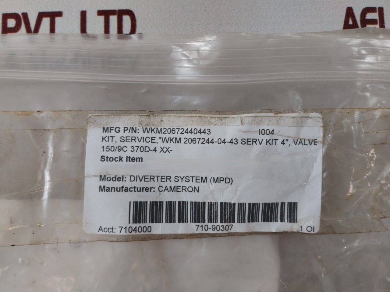 Cameron Wkm20672440443 Stem Bearing Seal Cover Plate O-ring Service Kit