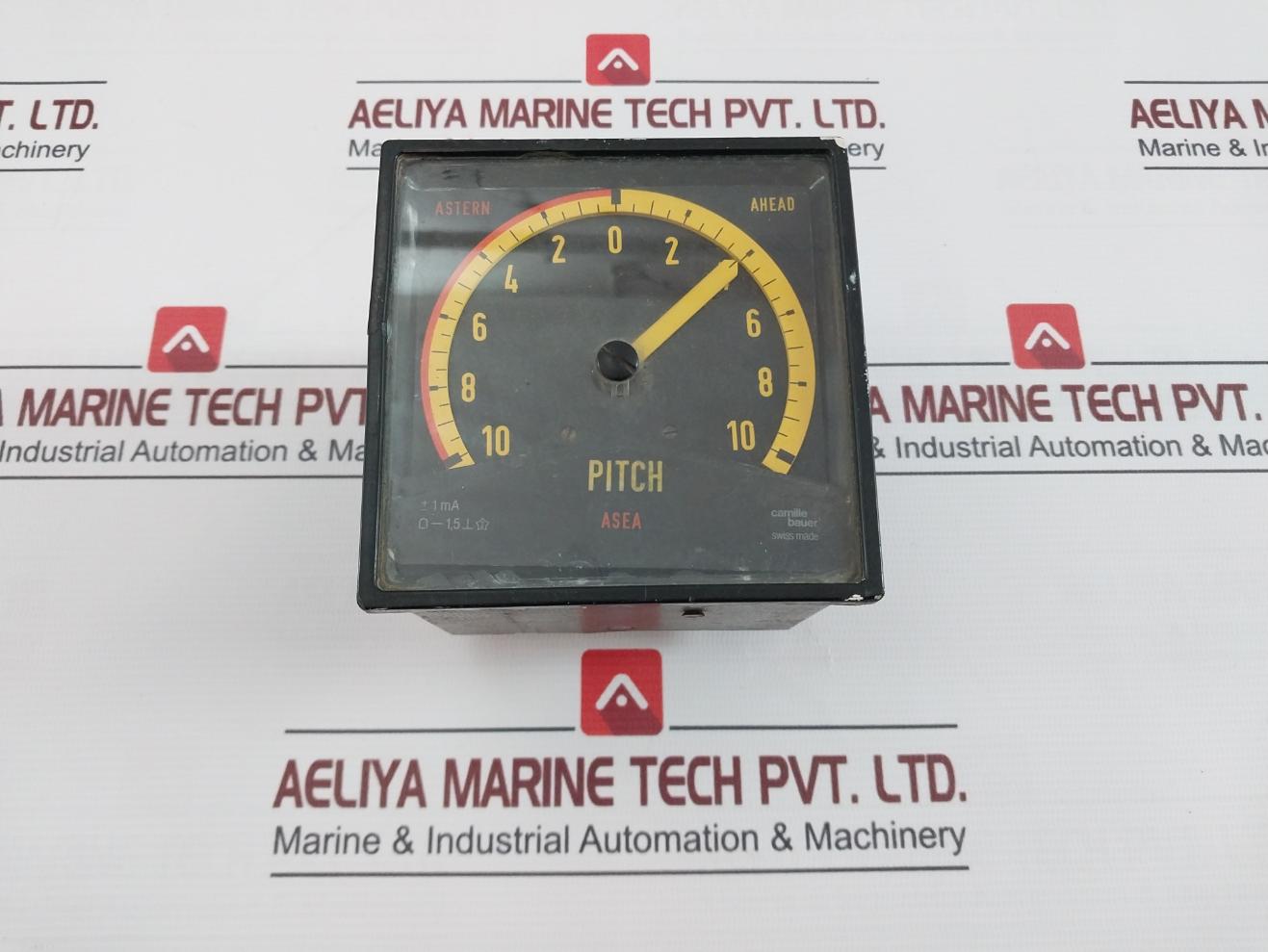 Camille Bauer 10-0-10 Pitch Analog Marine Indicator Meter 1.5 24V