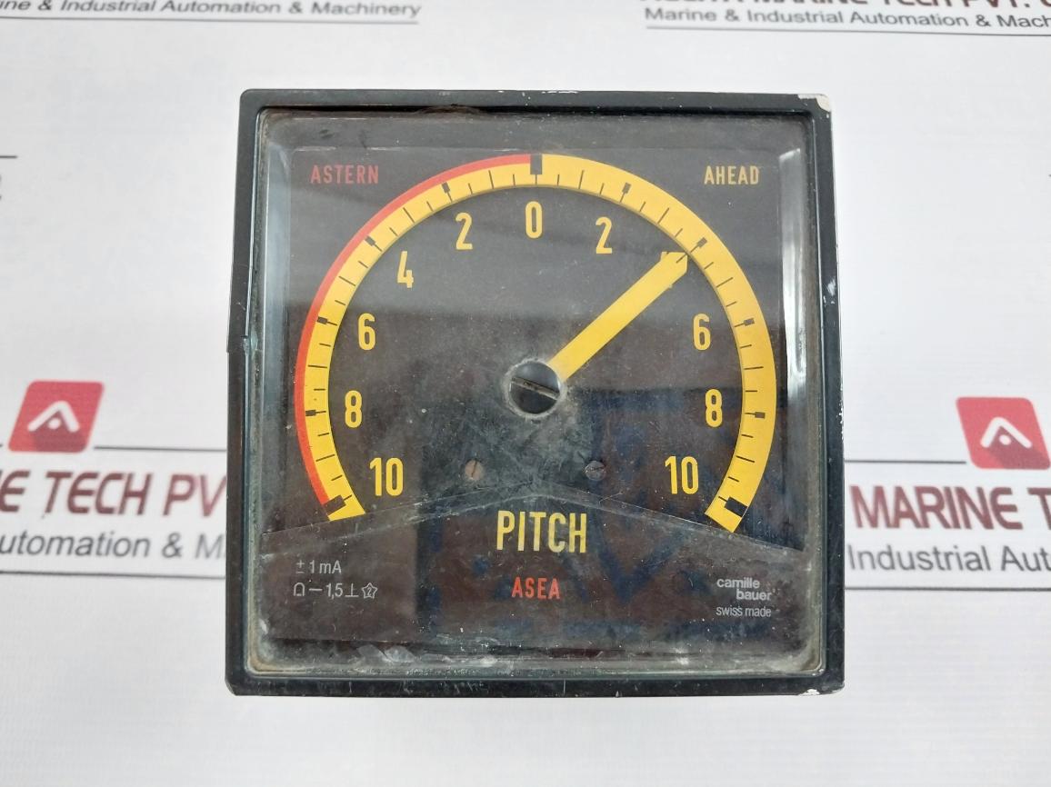 Camille Bauer 10-0-10 Pitch Analog Marine Indicator Meter 1.5 24V