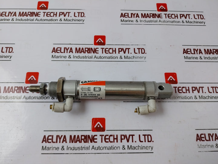 Camozzi 24N2A25A060 Double Acting Magnetic Pneumatic Mini Cylinder Stainless Steel