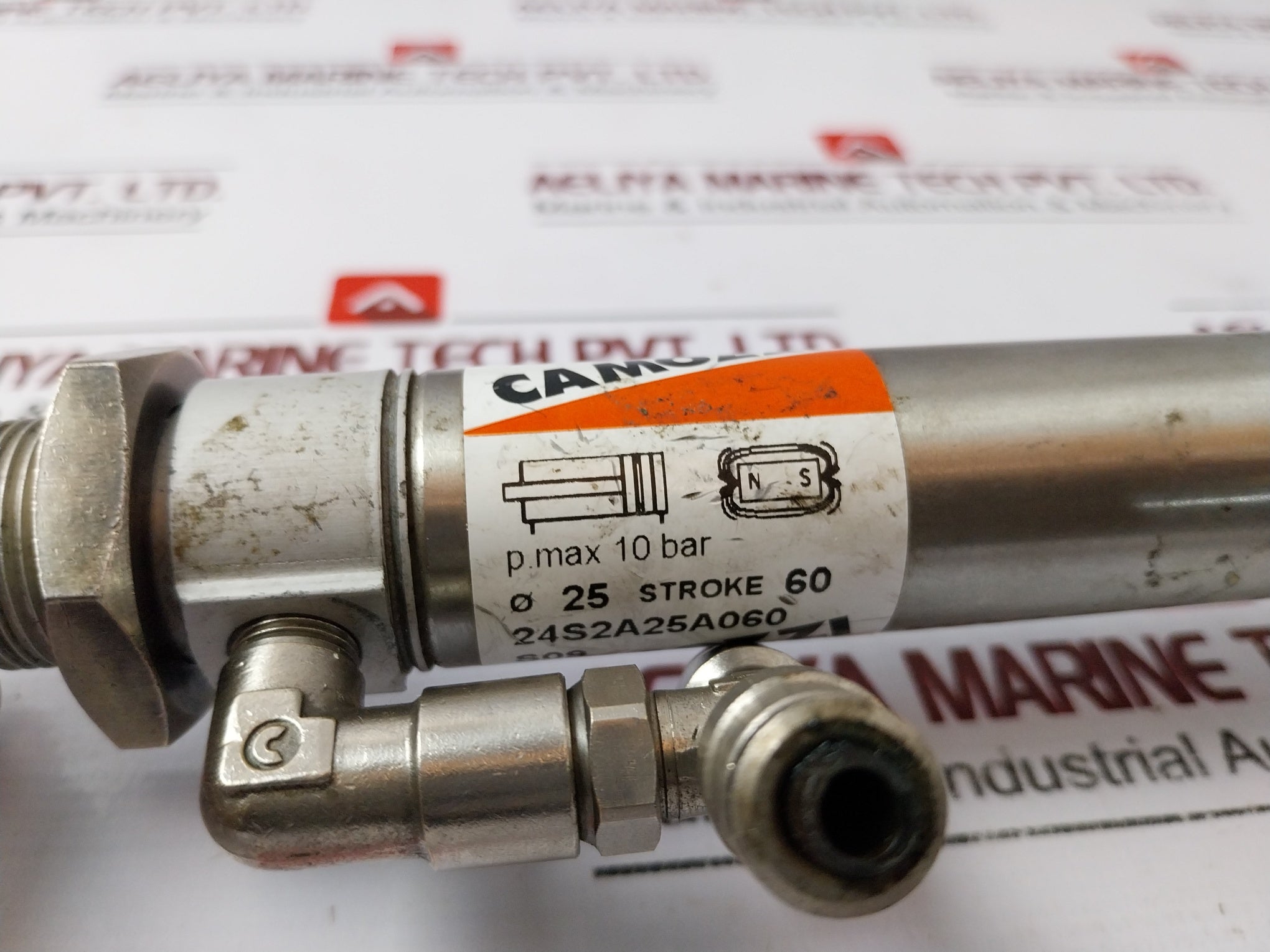 Camozzi 24S2A25A060 S09 Double Acting Magnetic Pneumatic Cylinder Max Pressure.10 Bar