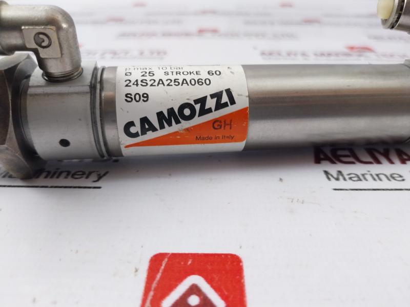 Camozzi 24S2A25A060 S09 Double Acting Pneumatic Mini-Cylinder Pmax 10 Bar