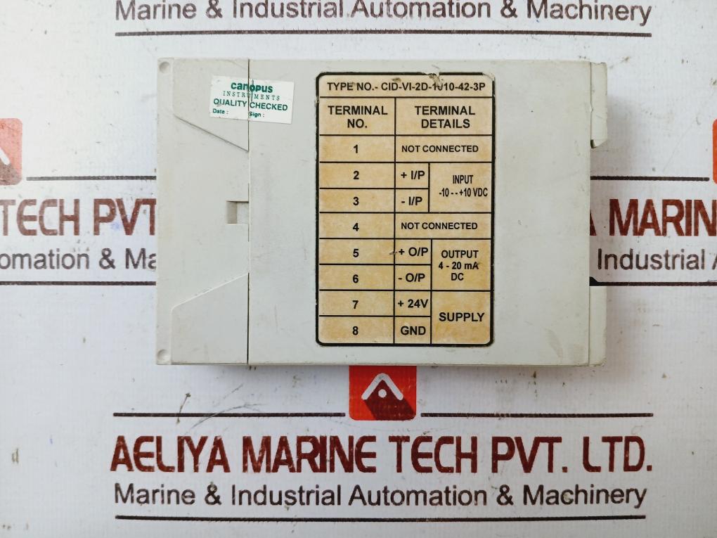 Canopus Cid-vi-2D-1010-42-3P Signal Isolator 4-20Ma Dc 24V