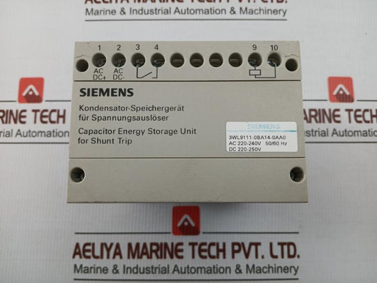Capacitor Energy Storage Unit F/ Shunt Trip 50/60 Hz Siemens 3Wl9111-0Ba14-0Aa0