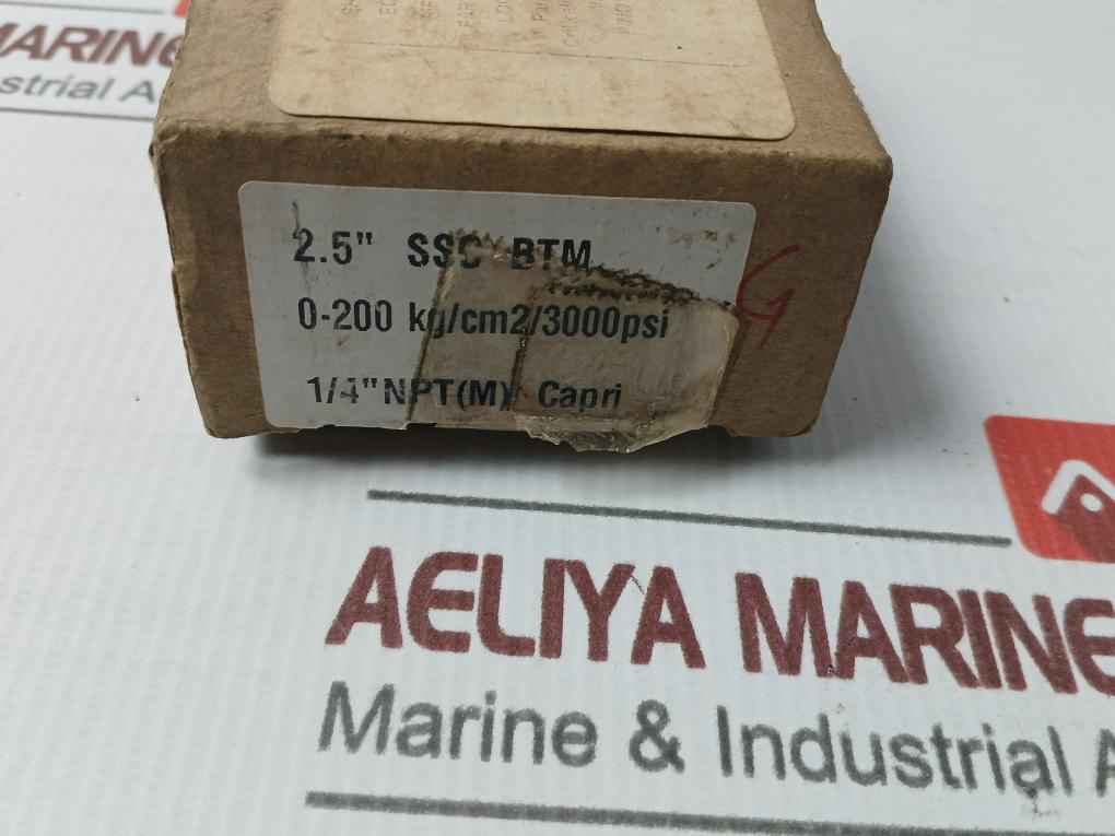 Capri 2.5" Ssc Btm Pressure Gauge 0-200 Kg/Cm2/3000Psi Kl.1.6