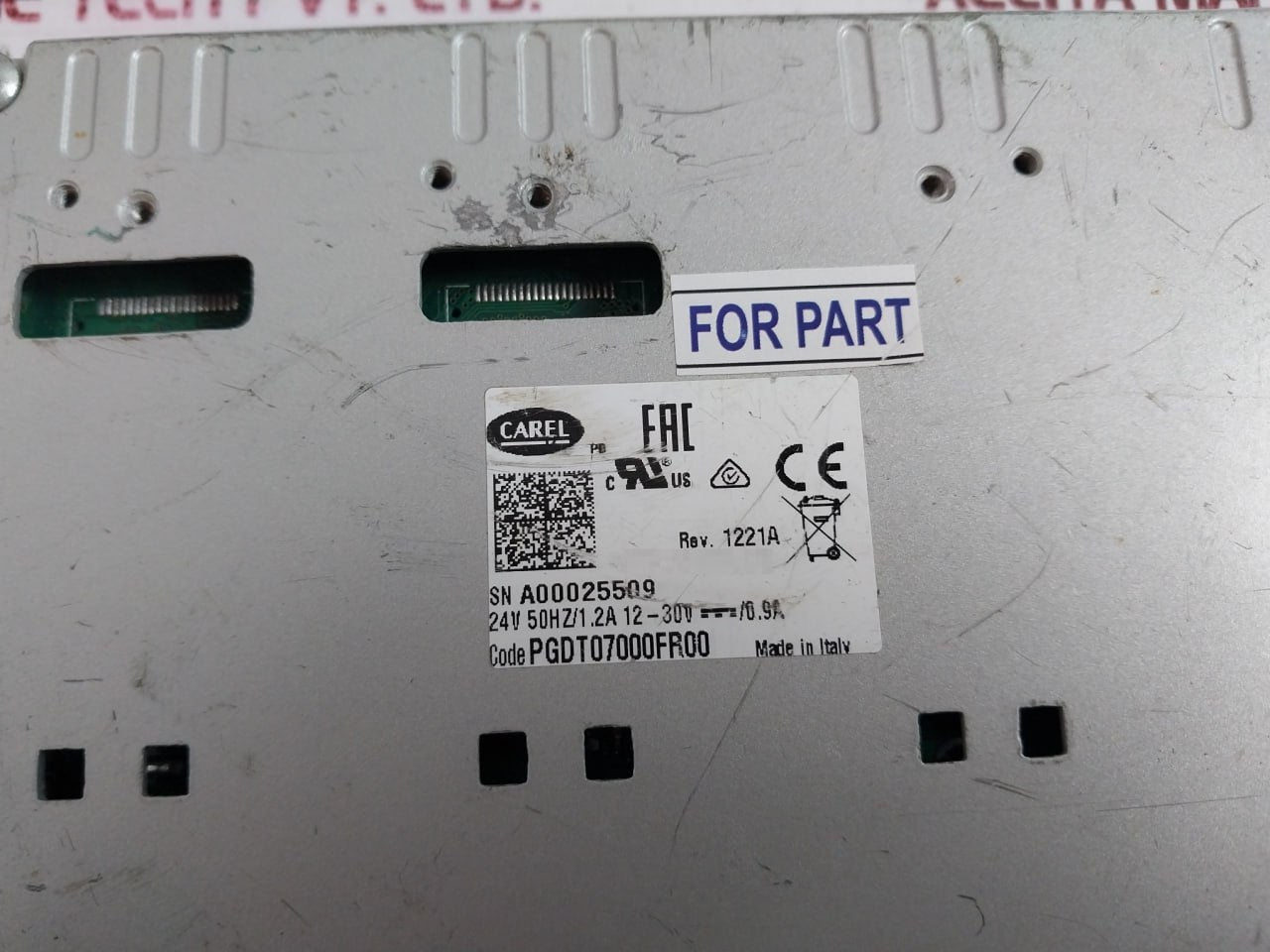 Carel Pgdt07000Fr00 Touch Display Panel 24V 50Hz/1.2A 12-30V-/0.9A