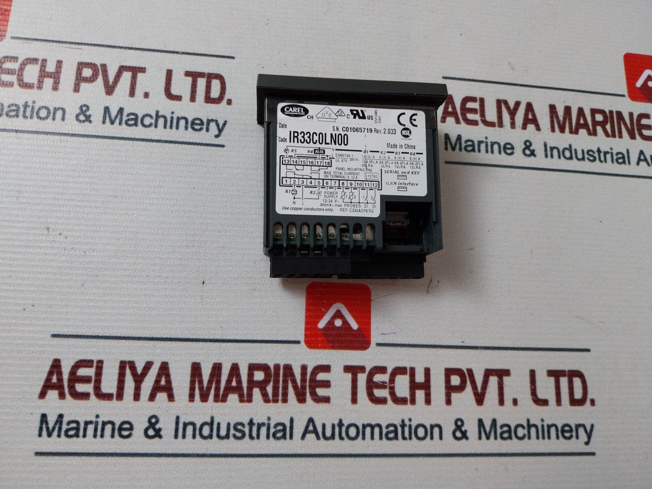 Carel Ir33C0Ln00 Electronic Controller Rev.2.033 250V 12A Ip65 300Ma Max