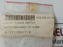 Carling Hatco On/Off Toggle Switch 20A 250Vac
