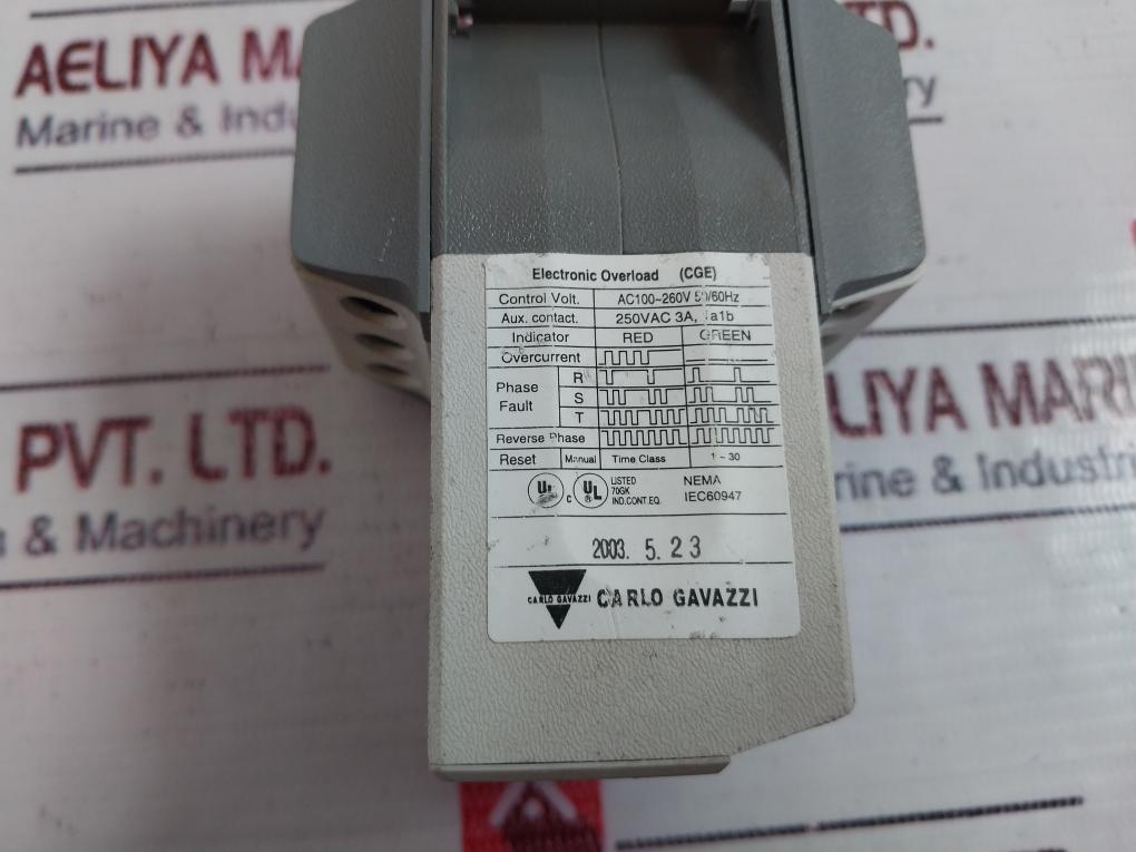 Carlo Gavazzi Cge22-3Sr Electronic Overload Relay