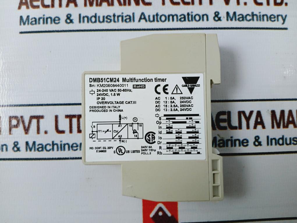 Carlo Gavazzi Dmb51Cm24 Multifunction Timer 24-240Vac 50-60Hz Ip20