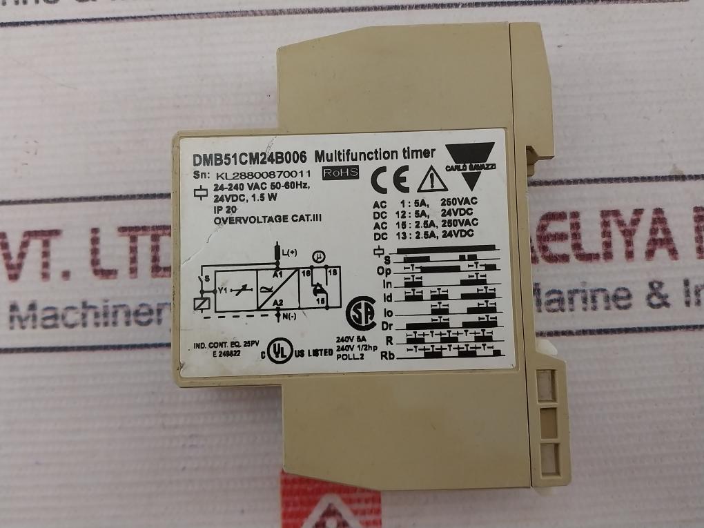 Carlo Gavazzi Dmb51 Multifunction Timer Ip20 50/60Hz