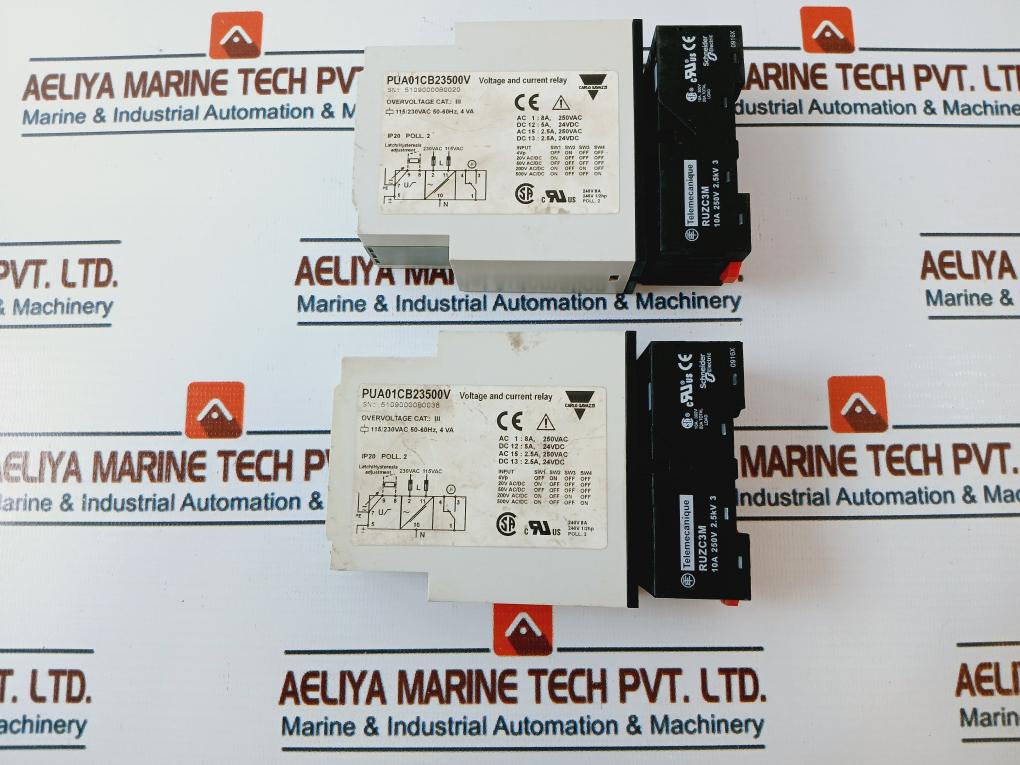 Carlo Gavazzi Pua01cb23500v Voltage & Current Relay W/ Base Ip20 50/60hz