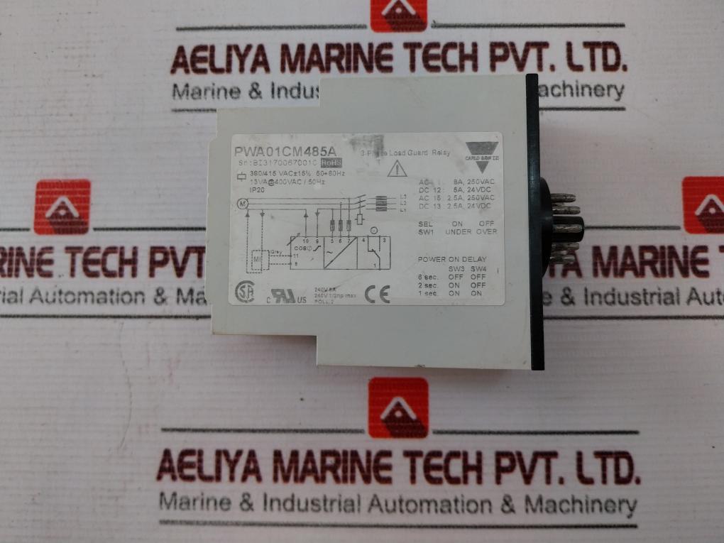 CARLO GAVAZZI PWA01CM485A 3-phase Load Guard Relay 8a 400vac/ 50hz