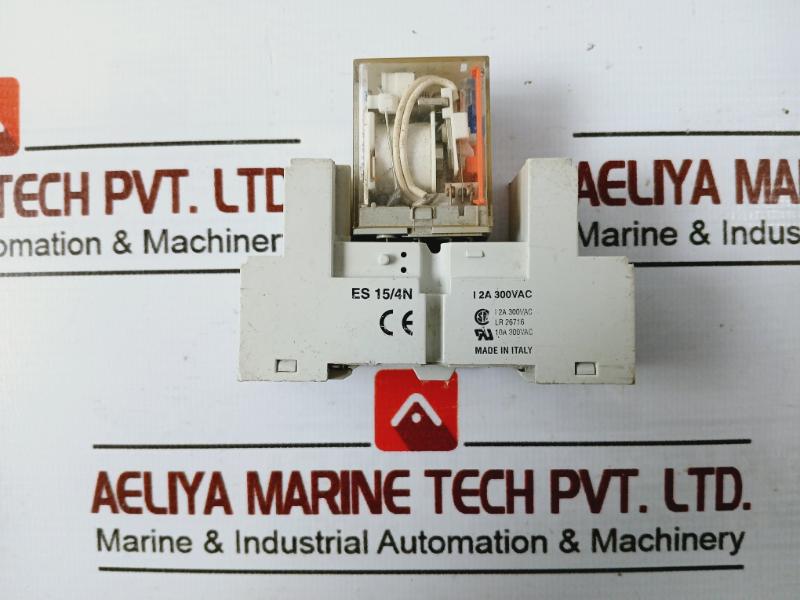 Carlo Gavazzi Rmi A 4 5 Midi Relay W/ Es 15/4n Socket 24vdc 2a/300vac 10a/300vac