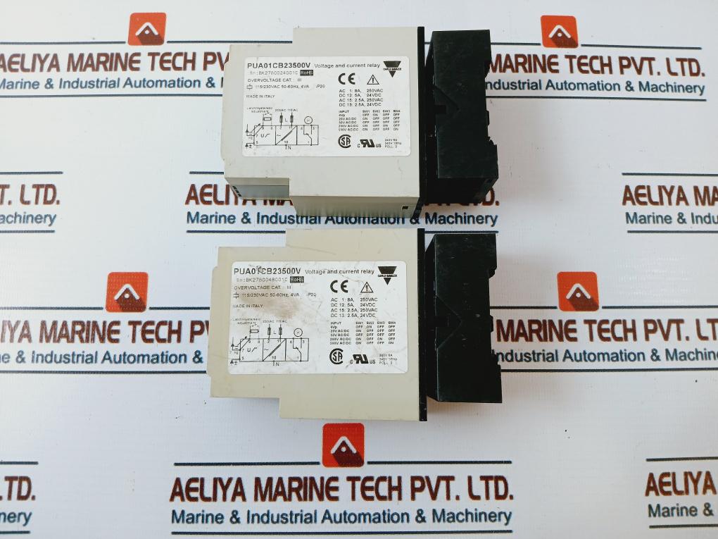 Carlo Gavazzi Pua01Cb23500V Voltage & Current Relay W/ Base 50/60Hz