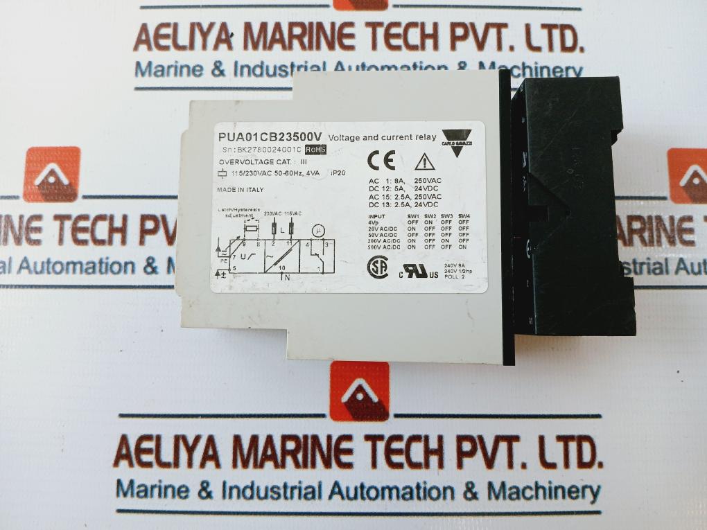 Carlo Gavazzi Pua01Cb23500V Voltage & Current Relay W/ Base 50/60Hz