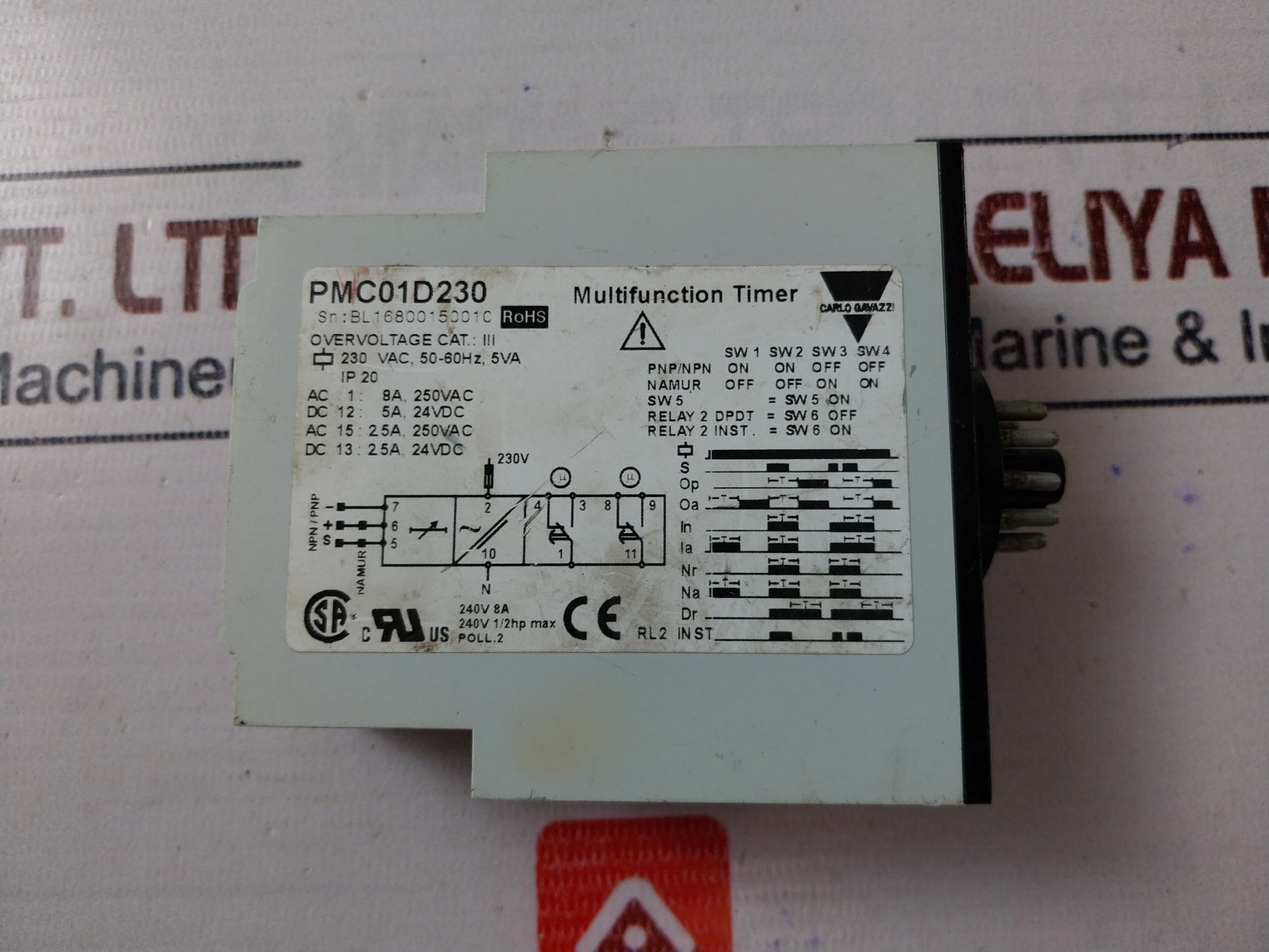 Carlo Gavazzi Pmc01D230 Multifunction Timer 240V 8A