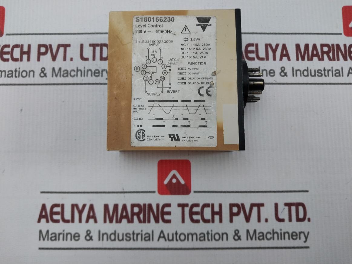 Carlo Gavazzi S180156230 Level Controller 230V 50/60Hz 0.15-10 Time Sec