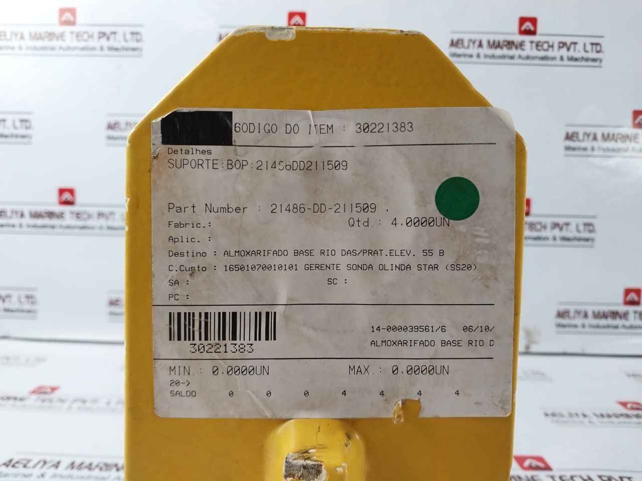 Carrier 21486-dd-211509 Bop Support Heavy Duty Yellow Steel Bracket