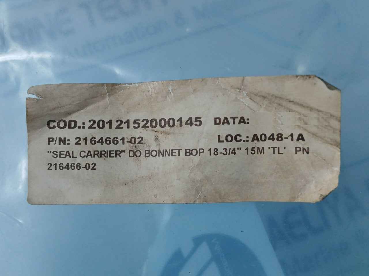 Carrier 2164661-02 Seal Bonnet Gasket 18-3/4” 15M Pn 216466-02