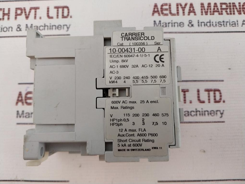 Carrier Transicold 10-00431-00 Contactor 600V 12A