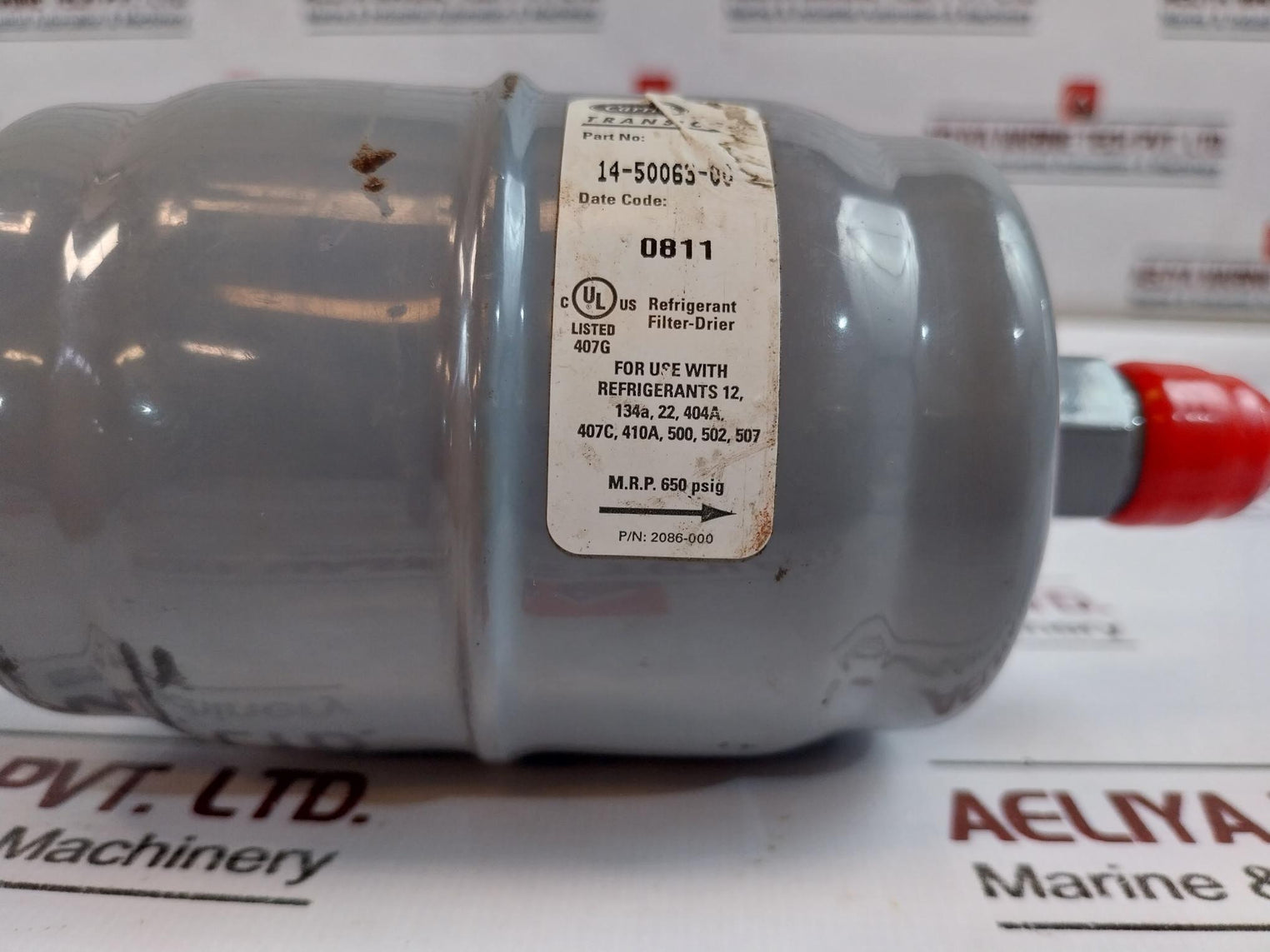 Carrier Transicold 14-50063-00 Refrigerator Filter Drier 2086-000 Maximum Refrigerant Pressure 650 Psig