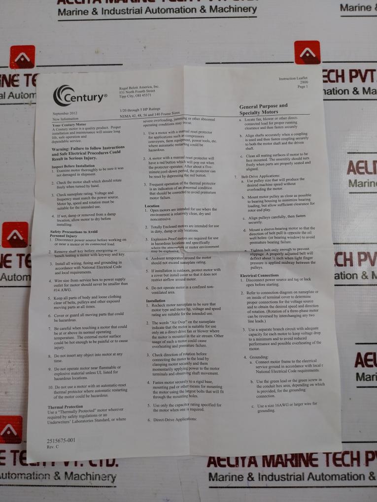 Carrier Transicold 2-193447-40 Evaporator Fan Motor 460 V