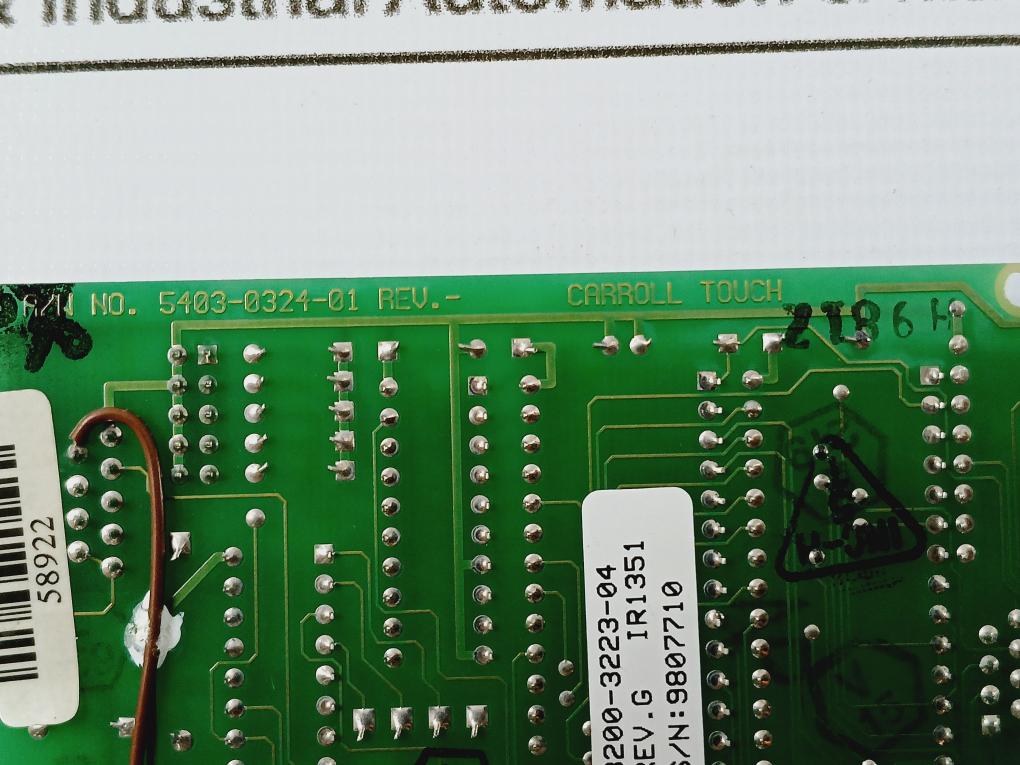 CARROLL TOUCH 5003-0324-01 Touch Tech PC Card 94V-0