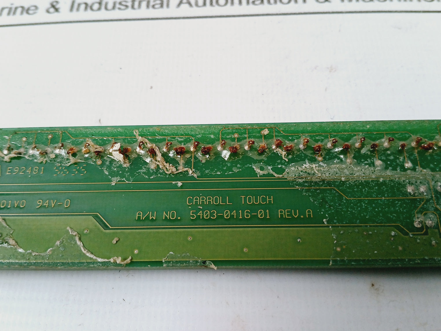 CARROLL TOUCH 5403-0416-01 Printed Circuit Board IR9892