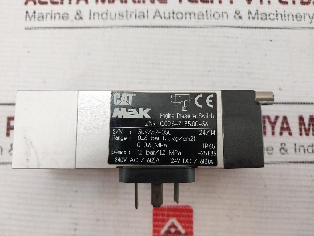 Cat Mak 0.00.6-71.35.00-56 Engine Pressure Switch 12 Bar/1.2 Mpa