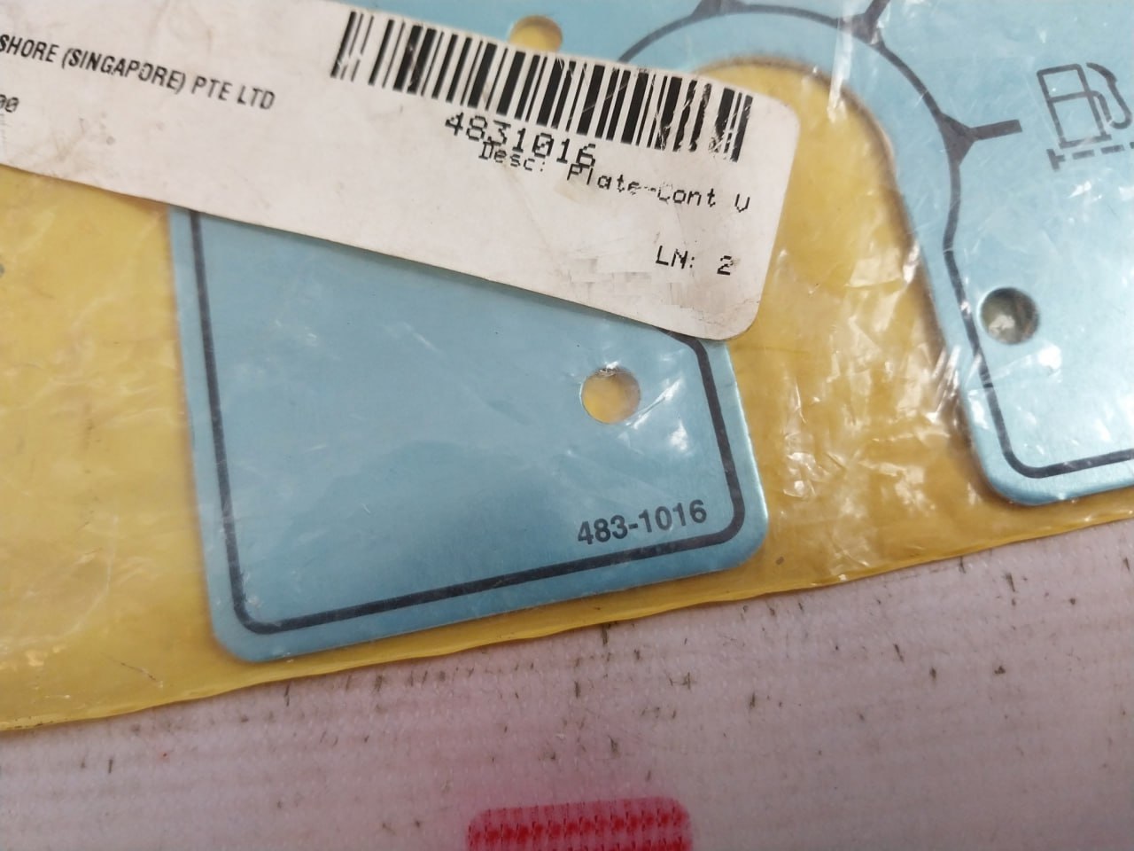 Caterpillar 483-1016 Fuel Instruction Plate 4831016