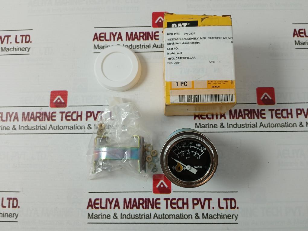 Caterpillar 7W2937 Oil Pressure Indicator 0-80 Psi