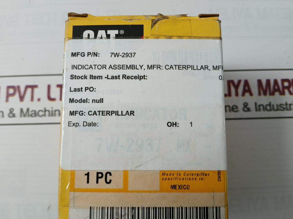 Caterpillar 7W2937 Oil Pressure Indicator 0-80 Psi