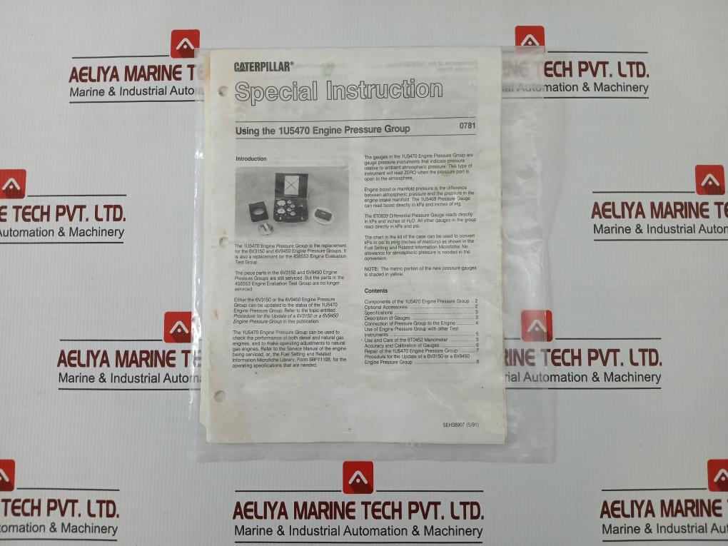 Caterpillar Digital Hydraulic Pressure Test Tool Kit 100Kpa 140°F 1U5470