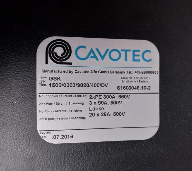 Cavotec Gsk 1502/0303/9820/400/Dv Slip Ring Assembly Column 2Xpe 300A 660V