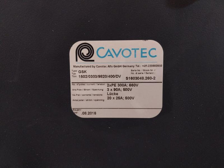 Cavotec Gsk 1502/0303/9820/400/Dv Slip Ring Assembly Column Type 2Xpe 300A 660V