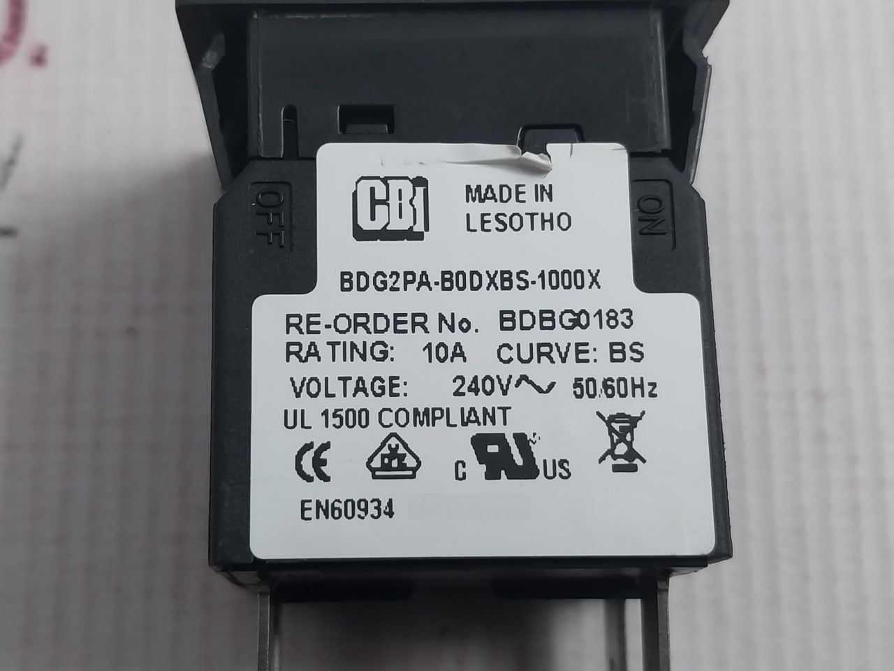 Cbi Bdg2Pa-b0Dxbs-1000X Circuit Breaker 240V-50/60Hz