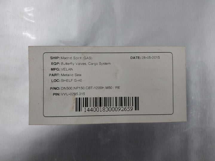 Cbt-1200H M50/Re Butterfly Valve Metallic Seal For Cargo System Velan